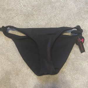 Ribbed Black Bikini Bottoms